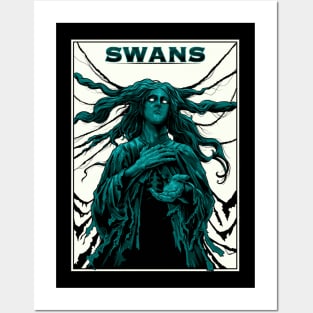 Girl swans Posters and Art